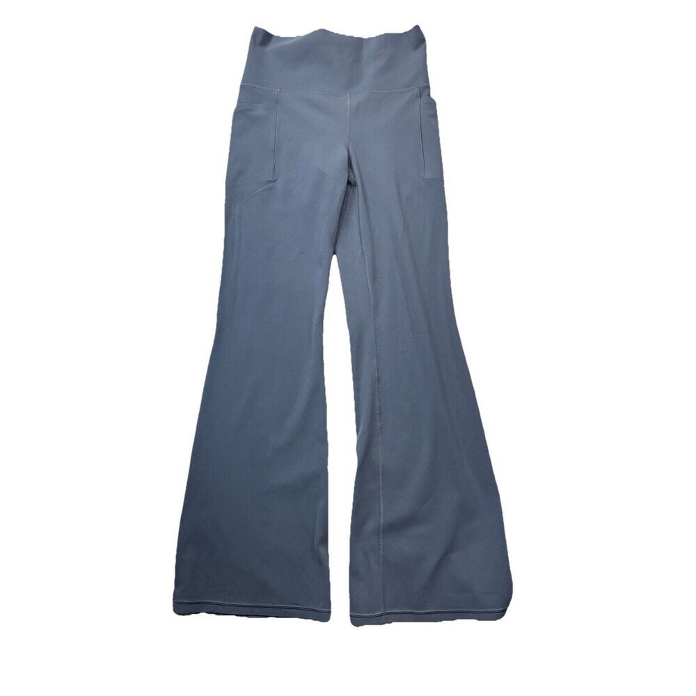 Athleta Salutation Stash Flare Pant Medium Granite Blue High Rise Yoga Legging